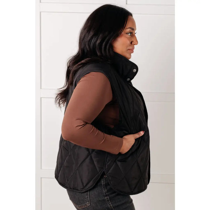 Layering Queen Quilted Puffer Vest in Black - Layers