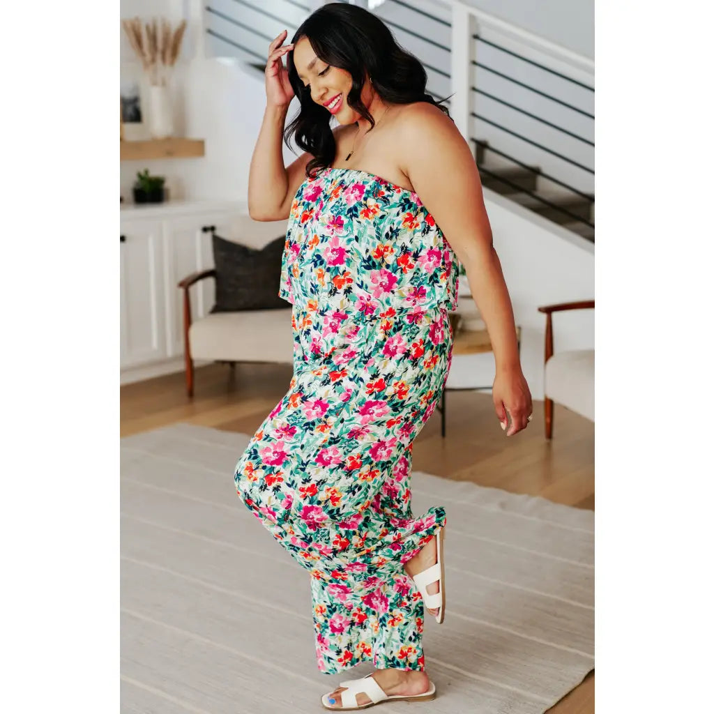 Achieve party perfect vibes every time you slip into our Life of the Party Floral Jumpsuit. With its bold floral