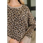 Cozy leopard print pullover in stretch knit. A bold soft sweater for plus size and standard fits. Perfect casual