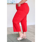 Slip into style and comfort with our Lisa High Rise Control Top Cropped Jeans in Red from Judy Blue. Featuring tummy