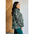 Our Looking Out Damask Print Blouse is a perfectly poetic top! Crafted from gorgeous green black pale pink and white