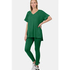 The Lucky Luxe Lounge Set in Dark Green offers comfort & style standard and plus sizes. Soft stretchy effortlessly chic