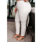 Shop Maddie Mid Rise Braided Side Seam Jeans from Judy Blue. Crisp white denim 4-way stretch braided detail relaxed