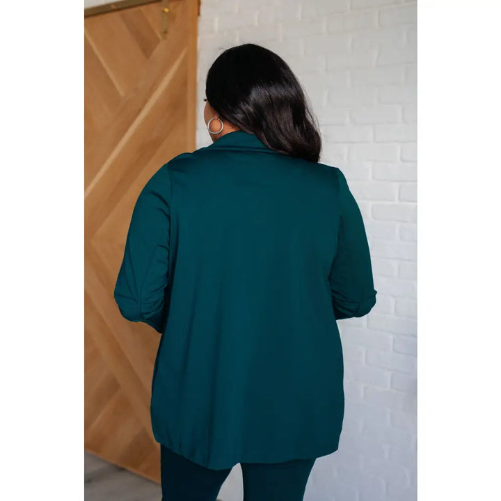 Magic 3/4 Sleeve Blazer in Hunter Green - Layers