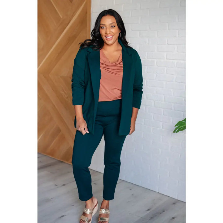 Magic 3/4 Sleeve Blazer in Hunter Green - Layers