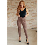 Our Magic Ankle Crop Skinny Pants feature a high rise slim fit in ponte knit. The stretchy pull-on design elastic