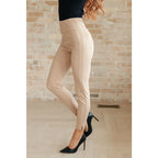 Our Magic Ankle Crop Skinny Pants feature a high rise slim fit in ponte knit. The stretchy pull-on design elastic