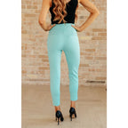 Our Magic Ankle Crop Skinny Pants feature a high rise slim fit in ponte knit. The stretchy pull-on design elastic