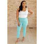 Our Magic Ankle Crop Skinny Pants feature a high rise slim fit in ponte knit. The stretchy pull-on design elastic