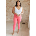 Our Magic Ankle Crop Skinny Pants feature a high rise slim fit in ponte knit. The stretchy pull-on design elastic