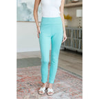 Our Magic Skinny Pants feature a high rise slim fit in ponte knit for flattering silhouette. The stretchy pull-on