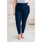 Our Magic Skinny Pants feature a high rise slim fit in ponte knit for flattering silhouette. The stretchy pull-on