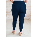 Our Magic Skinny Pants feature a high rise slim fit in ponte knit for flattering silhouette. The stretchy pull-on