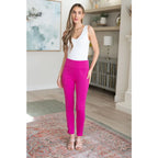 Our Magic Skinny Pants feature a high rise slim fit in ponte knit for flattering silhouette. The stretchy pull-on