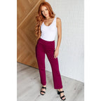 Our Magic Straight Leg Pants in Wine are made with a soft ponte knit fabric for ultimate comfort. These stretchy slim