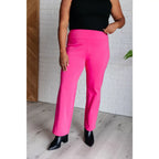 Our Magic Straight Pants in Hot Pink are made with a stretchy ponte knit fabric. These pull on straight leg pants