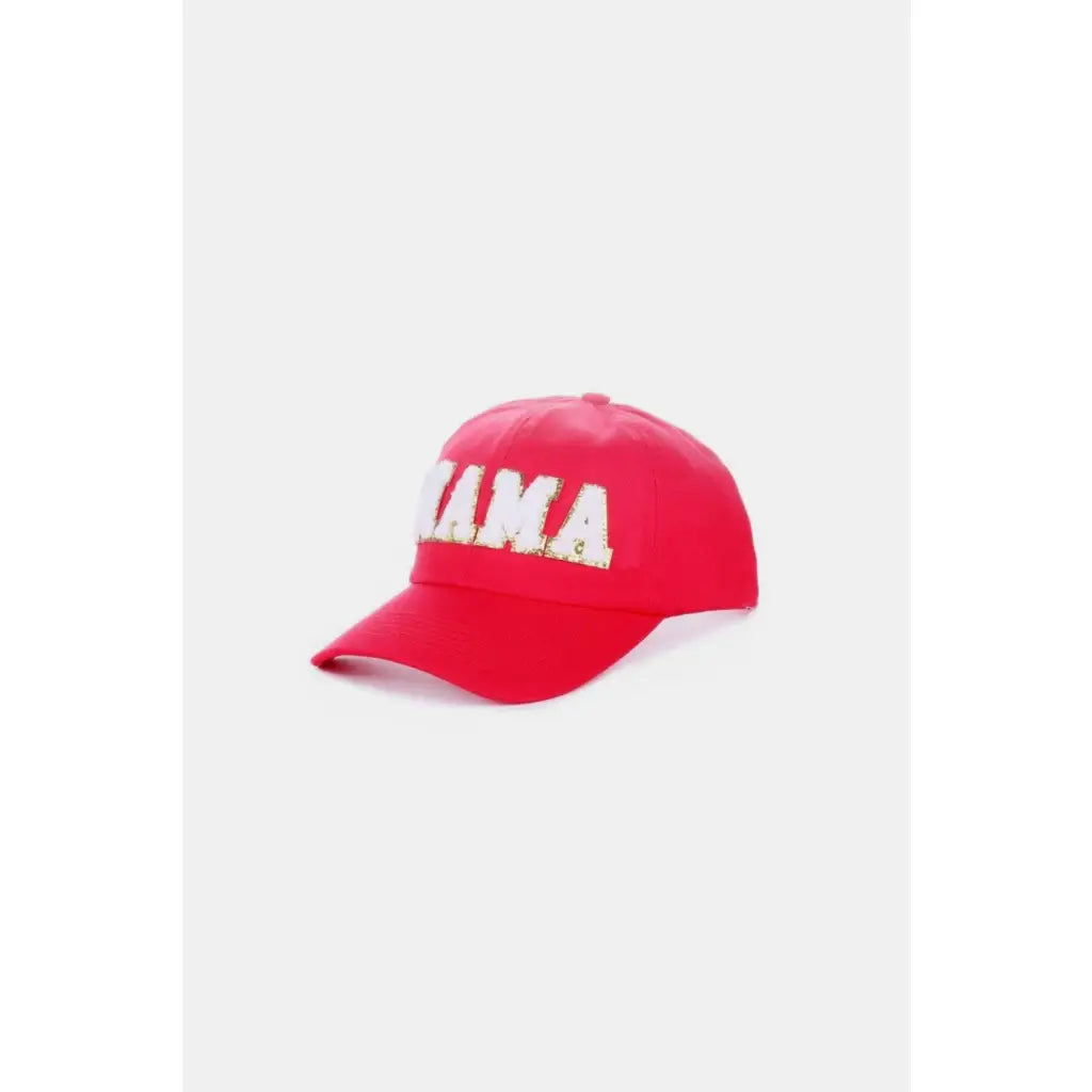 Stay stylish with the MAMA Chenille Patch Baseball Cap featuring a cozy chenille patch and adjustable fit. Perfect
