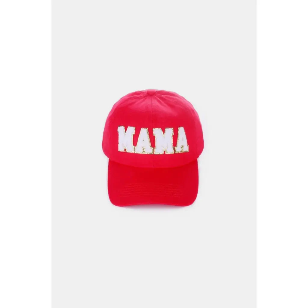 Stay stylish with the MAMA Chenille Patch Baseball Cap featuring a cozy chenille patch and adjustable fit. Perfect