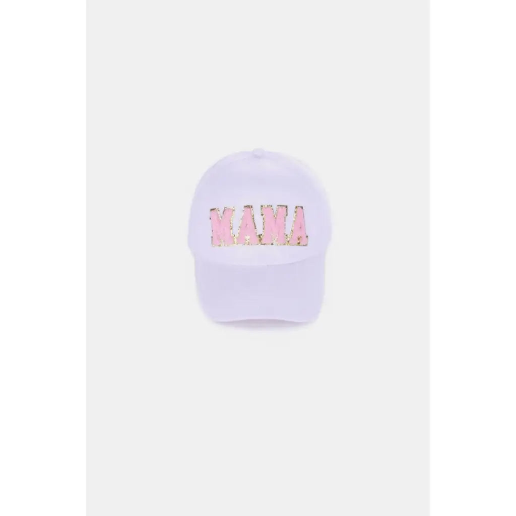 Stay stylish with the MAMA Chenille Patch Baseball Cap featuring a cozy chenille patch and adjustable fit. Perfect