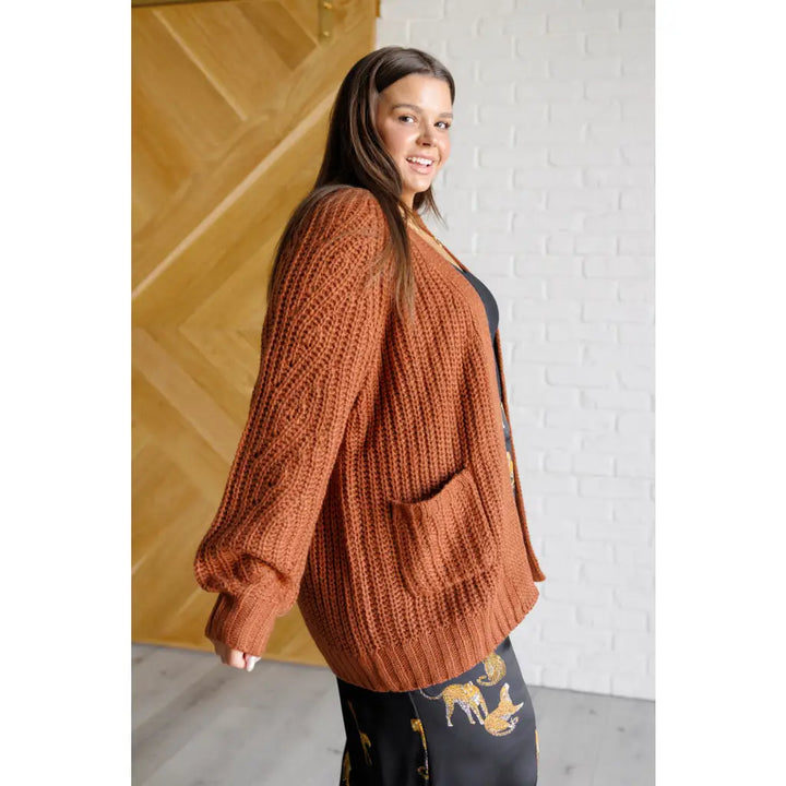 Maybe Monday Cardigan in Rust - Layers