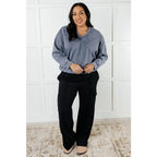 Get ready to rock your reps in style with our Mineral Wash French Terry Pullover! Made from cozy fabric this blue