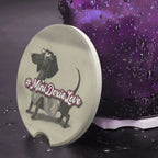 Muted dachshund car coaster featuring Roxy Roo. Soapstone with matte finish. Sold as single or set of 2. Made to order.