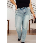 Make a statement in our Miranda Plaid Cuff Judy Blue Jeans. Featuring high rise medium vintage wash 4-way stretch