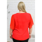 Your next date night should include our My Love Short Sleeve Blouse in Red! This romantic top features a lightweight