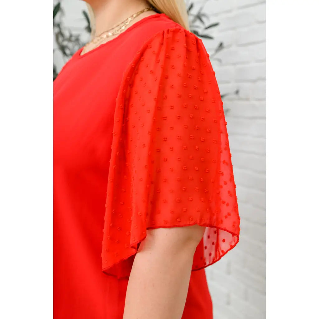 Your next date night should include our My Love Short Sleeve Blouse in Red! This romantic top features a lightweight