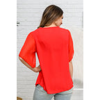 Your next date night should include our My Love Short Sleeve Blouse in Red! This romantic top features a lightweight