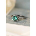Our stunning Natural Paraiba Blue Zircon Flower Shape Ring features 925 sterling sliver that is black gold-plated