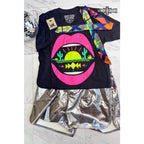 Turn heads in our black desert lips tee with vibrant neon detail. Soft stretch unisex fit plus sizes SM–3XL. Ships fast