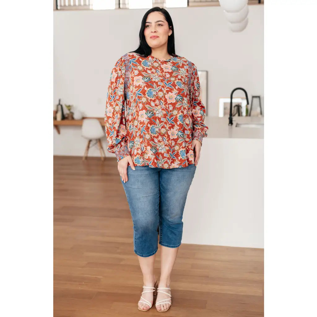 Neutral Floral Delight Blouse