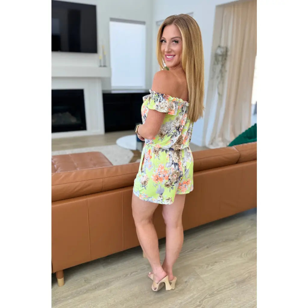 We found another perfect romper with our Off Shoulder Romper in Pink Leopard! This unique piece features a lightweight