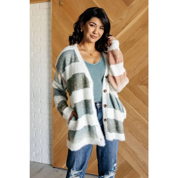 Ombre Feelings Striped Cardigan