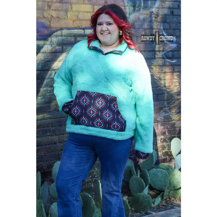 Turquoise sherpa deals pullover