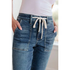 Experience the perfect fit and style in our Payton Pull On Denim Joggers from Judy Blue! Made with a high rise zero