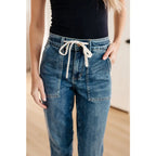Experience the perfect fit and style in our Payton Pull On Denim Joggers from Judy Blue! Made with a high rise zero