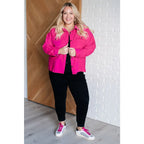 This Perfect Pop of Pink Corduroy Jacket is a quick and easy way to update your look! Great for layering