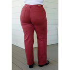 Introducing our Phoebe High Rise Judy Blue Burgundy Jeans! Designed with a flattering center front seam and comfortable