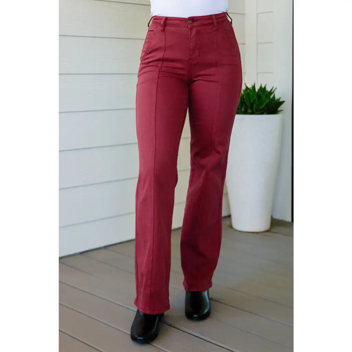 Phoebe High Rise Judy Blue Burgundy Jeans - Womens