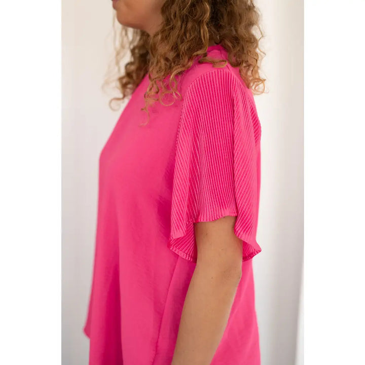 Pink and Perfect Ruffle Sleeve Top - Womens