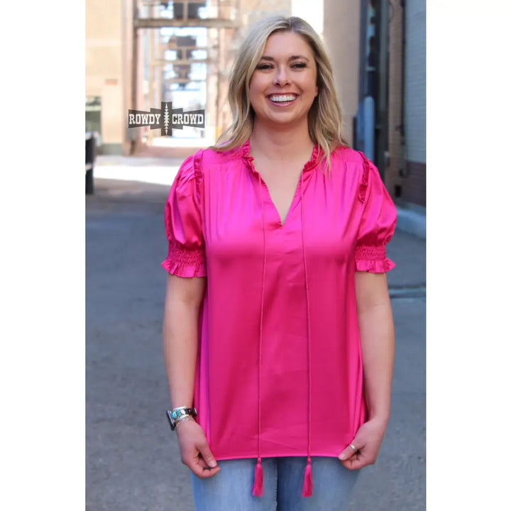 Pink Bombshell Blouse - blouse