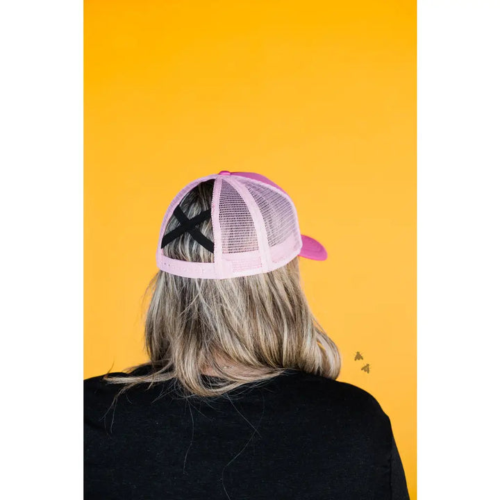 Pink Boots Pony Tail Trucker Cap - TRUCKER STYLE PONYTAIL