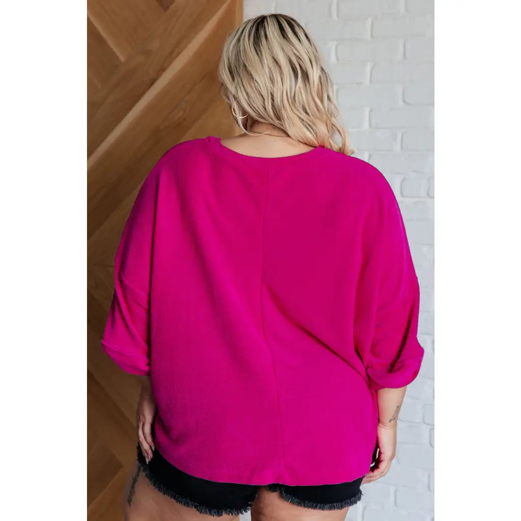 Wrap yourself in comfort with our Pink Thoughts Chenille Top. Featuring a cozy chenille knit round neckline drop
