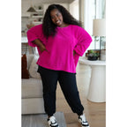 Wrap yourself in comfort with our Pink Thoughts Chenille Top. Featuring a cozy chenille knit round neckline drop