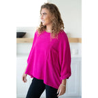 Wrap yourself in comfort with our Pink Thoughts Chenille Top. Featuring a cozy chenille knit round neckline drop