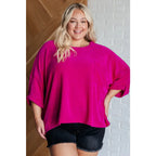 Wrap yourself in comfort with our Pink Thoughts Chenille Top. Featuring a cozy chenille knit round neckline drop