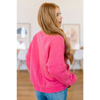 Pink quilted jacket with zip front and mock neckline. Oversized fit plus size friendly. Mineral wash style perfect