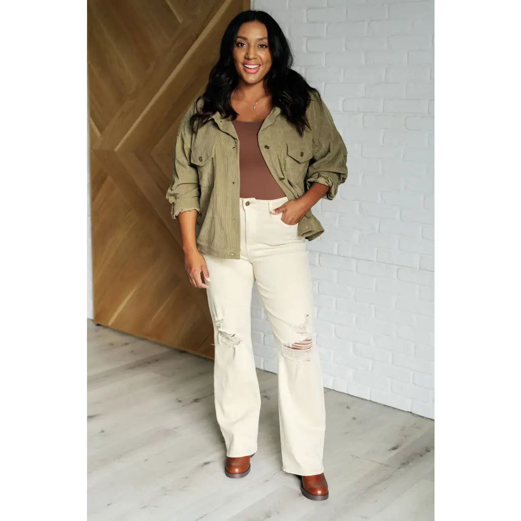 Primrose Corduroy Jacket in Olive Green